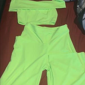 Neon green 2 piece set